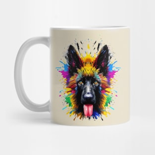 Cute Belgian Shepherd Dog Color Supernova Artwork Mug